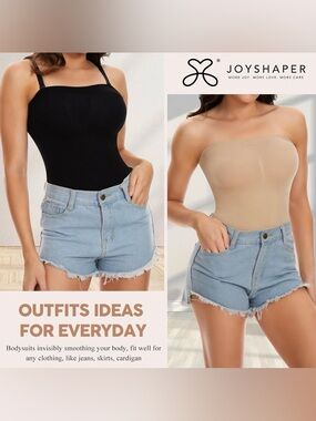 Strapless Bodysuit Top Off Shoulder Shaper Tank Top One Piece Leotard